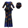 thumbnail image 2 of BAZINRICHE African Women's Sexy Slim Long Dresses with Headscarf African Printed Traditional Evening Gowns, 2 of 2