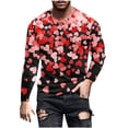 thumbnail image 2 of Blusas y camisas de manga larga con cuello redondo para hombre. Camiseta deportiva estampada para San Valentín. Camiseta de manga larga con cuello redondo. Blusas de licra para hombre., 2 of 5