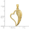thumbnail image 2 of FB Jewels 14K Yellow Gold Diamond-cut Angel Wing In Heart Pendant, 2 of 2