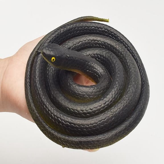 The Original Realistic Rubber Snake – Large Flexible Soft Black Fake Snake for Pranks,Garden Décor,Bird Deterrent,Office & Home Fun,Novelty Scare Prop,Reusable,rubber snake,remote control snake
