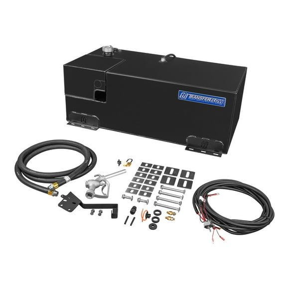 Transfer Flow Liquid Transfer Tank 0800116206 DOT Approved; Diesel/Gasoline/Kerosene; 40 Gallon Capacity; Rectangle Shape; Powder Coated; Black; Steel