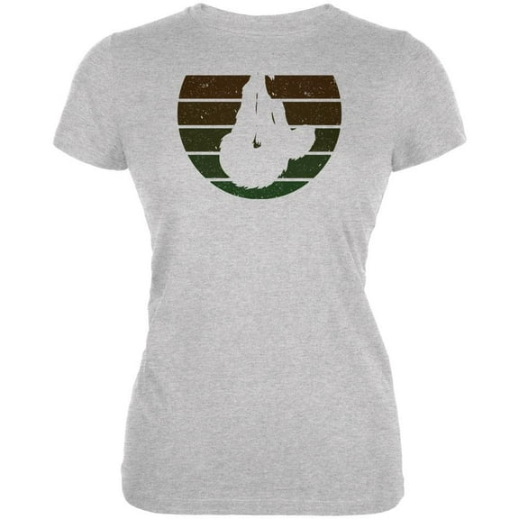 Sloth Retro Naturals Juniors Soft T Shirt Heather SM