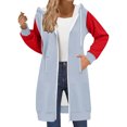 thumbnail image 2 of Yourumao Zip up Hoodie for Women Color Block Hooded Long Jackets Raglan Long Sleeve Jackets Soft Cozy Casual Fall Overcoats with Pockets, 2 of 6