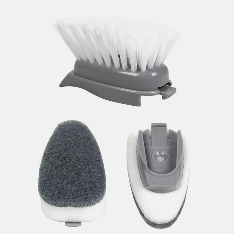 Kitchen cleaning tools 2 in 1 long handle cleaning brush with removable  brush sponge sponge dispenser dishwashing brush set