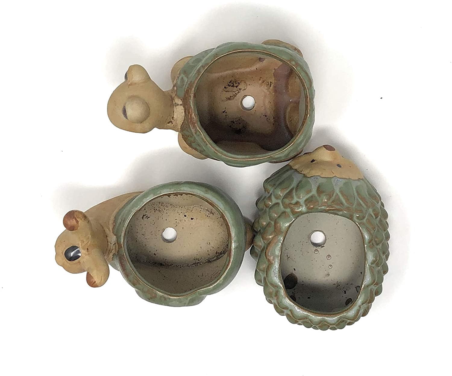 Cute Animal Succulent Planter Pots 3 Pack Turtle Planter Snail Pot Porcupine Planter with Drainage Hole for 2" Small Plants