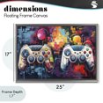 thumbnail image 4 of Stupell Industries Modern Double Controller Modern Gamer Gray Floating Frame Canvas Art, 25 x 17, by Lazar Studio, 4 of 8