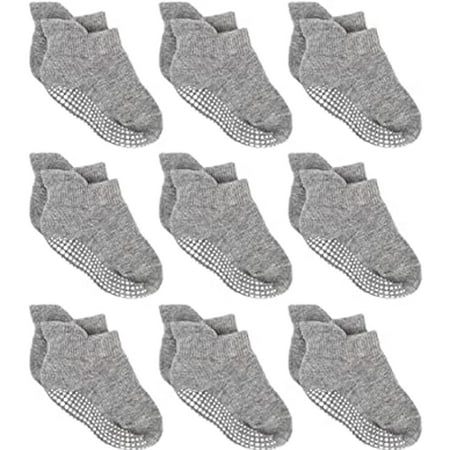 

BELLZELY Clearance 9 Pairs Baby Non Slip Grip Ankle Socks with Non-slip Soles for Infants Toddlers