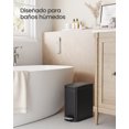 thumbnail image 3 of SONGMICS Cubo de Basura, Basurero Pequeño de 10 L, con Tapa y Pedal, Acero, Cierre Suave, para Espacios Pequeños, Baño, Negro, 3 of 5