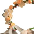 thumbnail image 7 of Headband Hair Wreath Flower Wreath Headband Garland Ribbon Children Knitting Women Girl Floral Crown Bridal Headpiece for Party Photo Props orange, 7 of 7