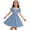 F83-Light Blue, variant on Kids 1950S Dresses For Girls Collar Swing Party Dress Vintage 50S Polka Dot Dresses Elegant Summer Short Sleeve A-Line Sundress 4-5 Years