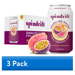 Spindrift Island Punch Sparkling Water, 12 fl oz, 24 Pack (3x8)
