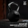 thumbnail image 6 of CAPHAUS Color Rubber Coated Kettlebell with Chrome Handle, Great for Cross Training, Swings, Body Workout and Muscle Exercise, Weight available: 10, 15, 20, 25, 30, 35 & 100, 125, 135lb Set with Rack, 6 of 12