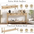 thumbnail image 1 of 60" Natural Fir Veneer Entryway Table - Honeycomb Drawer Console Table, 1 of 7