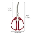 thumbnail image 3 of Heavy-Duty Kitchen Shears Stainless Steel | Multifunctional Poultry Scissors for Meat, Bones, Seafood, Vegetables | Ergonomic Handle | Dishwasher Safe | 9.25" | 1 Pack | Gold Black Green Red, 3 of 6