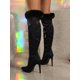thumbnail image 4 of Women's Classic Velvet Decorated Side Zipper Faux Suede Stiletto Heel Boots, 4 of 4