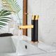 thumbnail image 2 of Grifo de agua Laklulu, grifo de baño de cocina, grifo corto de aluminio espacial dorado negro, grifo de lavabo de un solo lado, 2 of 5