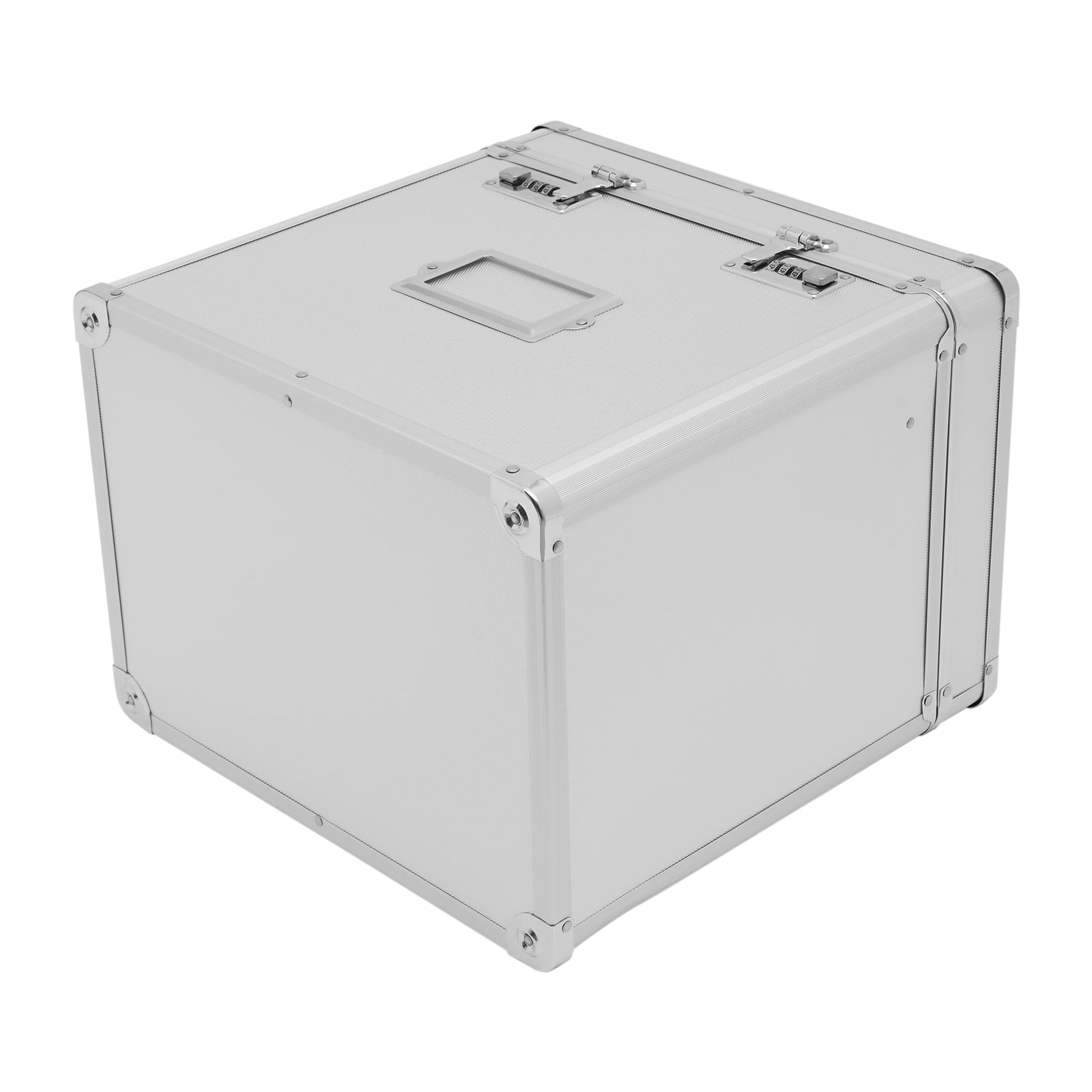 Wildnix Aluminum Alloy File Organizer Box with Dual Combination Lock, Label Holder, and Protective Wrapped Corners for Secure Storage