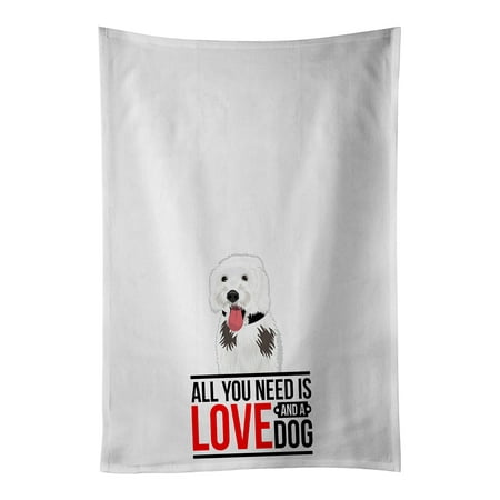 

Doodle Silver and White #2 White Kitchen Towel Set of 2 19 in x 28 in