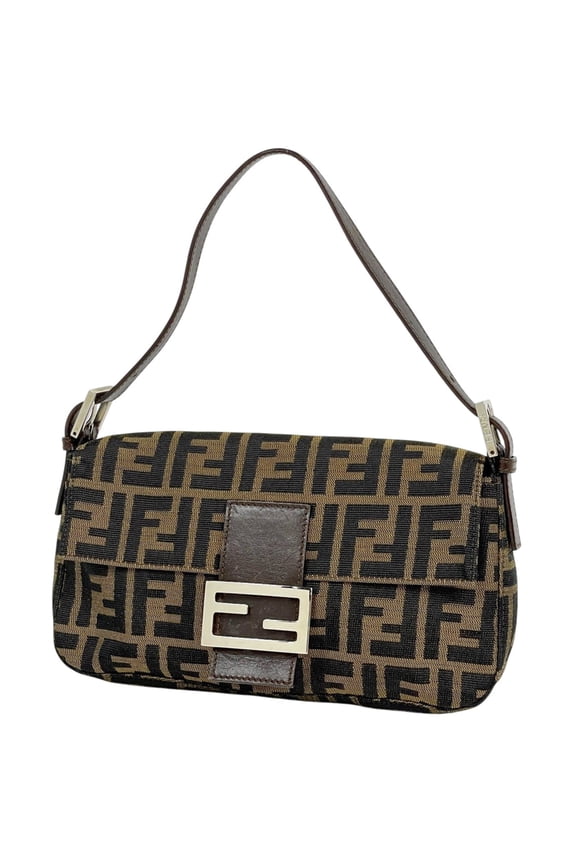 Pre-Owned Fendi Zucca pattern Mamma Baguette handbag, one-shoulder bag, canvas, brown, 26424,...