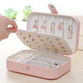 thumbnail image 3 of GROWTH TANK Étui de Rangement Portable en Cuir PU pour Voyage Boucles d'Oreilles Collier Bijoux Boîte Femmes Rose, 3 of 9