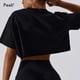 thumbnail image 4 of Top corto de gimnasia de manga corta para mujer, camisetas informales para Yoga, deportes de baile, ropa para correr, Top corto de Fitness, camisetas holgadas para gimnasio, camisas de entrenamiento, 4 of 5