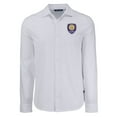 thumbnail image 2 of Men's-Cutter & Buck  White Orlando City SC Advantage Tri-Blend Eco Soft Pique Long Sleeve Knitted Button-Up Top, 2 of 3