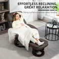 thumbnail image 5 of HOMCOM PU Leather Recliner with Ottoman, Swivel Reclining Chair, Brown, 5 of 8