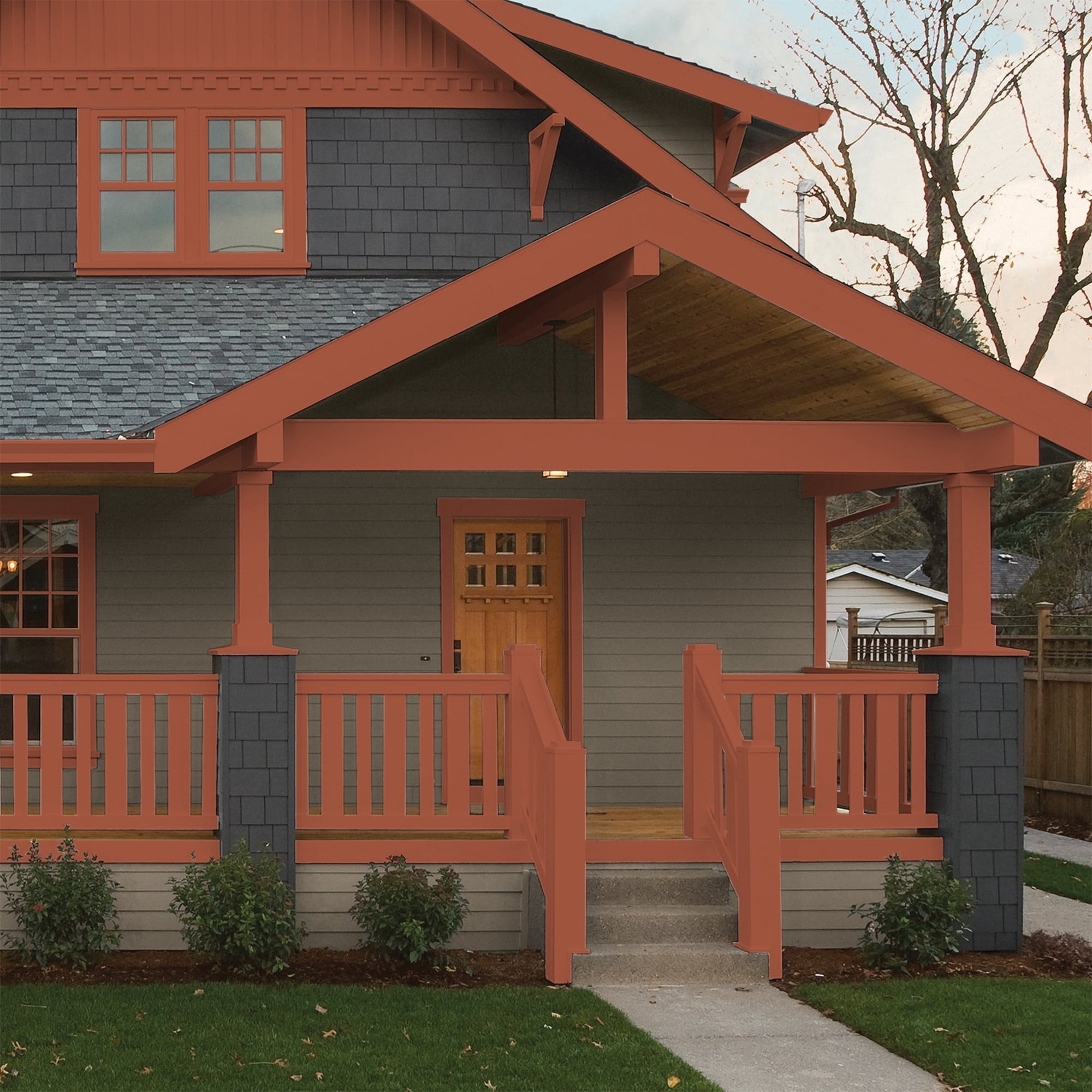 Glidden One Coat Ancient Copper / Orange Semi-Gloss Exterior Paint with Primer, 1 Gallon