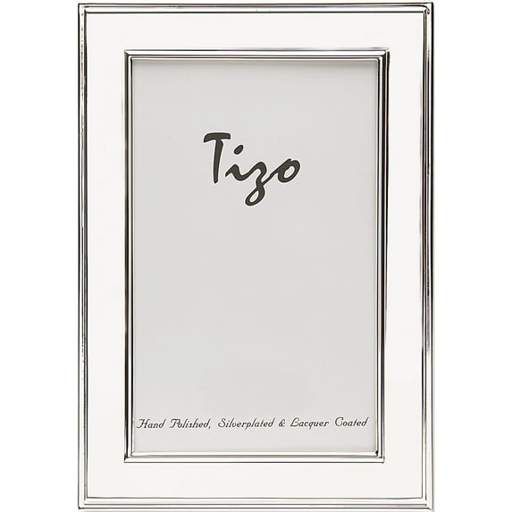 Silver-Plated Plain W/Grooved Border 7.5X9.5 Frame Designer Jewelry by Sweet Pea