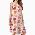 thumbnail image 2 of Delicious Pink Retro Cupcakes Dress Loose Women'S Dress Beach Dresses With Pockets Dresses For Womens, 2 of 4