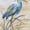 Blue Heron I, variant on Swans Amour Wall Art - Vertical Canvas Wall Art - Living Room Wall Decor - Animal Canvas - Blue And Beige Decor By Chamira Young - 8" x 12"