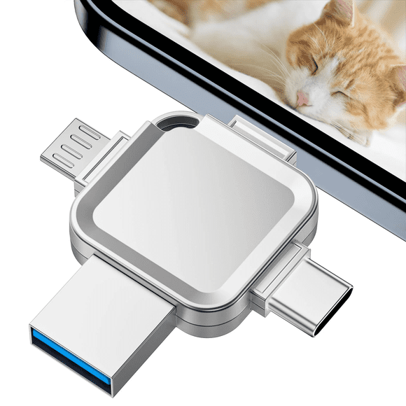 USB 3.0 Flash Drive 1TB(1000GB) – 4-in-1 OTG USB-C & USB-A Thumb Drive for Android Smartphones, Tablets, PCs & MacBook.