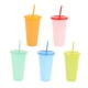 thumbnail image 2 of Vasos de plástico que cambian de color - Vasos que cambian de color Vasos para bebidas frías con tapas y - 5 vasos reutilizables que cambian mixto yotijar taza de café, 2 of 10