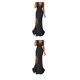 thumbnail image 4 of Qarigey Vestido de noche Traje de fiesta Ropa festiva Cuello en V Hendidura Sirena Mano de obra fina Hermosos vestidos de baile Negro XXXL Negro XXXL 2Conjunto, 4 of 6