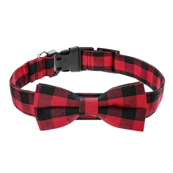 Love Dream Collier de Noël pour Chien et Chat avec Nœud Papillon, Collier à Carreaux Doux et Confortable avec Nœud Papillon Mignon pour Petits Moyens Grands Chiens (Petit)