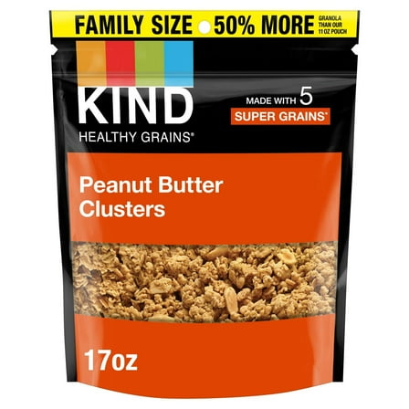 KIND Peanut Butter Whole Grain Clusters Granola - 17oz - Pack of 2
