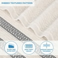 thumbnail image 4 of Superior Zero Twist Cotton Ribbed Geometric 12-Piece Towel Set, Ultra Soft Quick Dry, Stone, 4 of 12