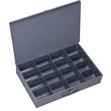

18 x 12 x 3 in. Steel Scoop Compartment Box Gray - 16 Compartments - Pack of 4