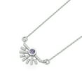 thumbnail image 2 of 925 Silver 3mm Round Tanzanite Rising Sun Valentines Day Gifts Necklace Pendant for Women, 2 of 4