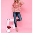 thumbnail image 4 of Suéter de mujer Prendas de punto de manga larga Cuello redondo Jersey de punto para el hogar al aire libre Rosa S, 4 of 8
