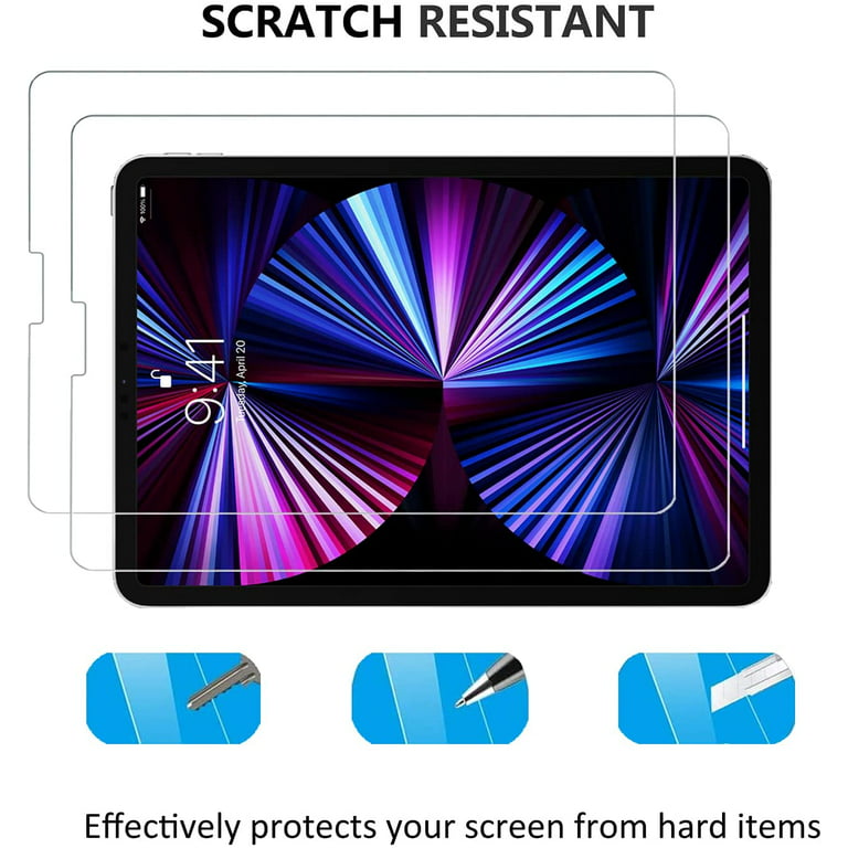  Epicgadget [2 Pack] Screen Protector for iPad Pro 11  (2021/2020/2018 Release), Tempered Glass Screen Protector Face ID  Compatible/Scratch Resistant for Apple iPad Pro 11 (2021/2020/2018) :  Electronics