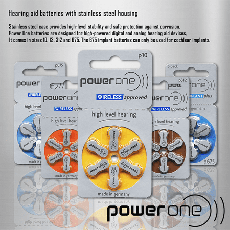 Power One Size 312 Zinc Air Mercury-Free Hearing Aid Batteries (60 Pack)