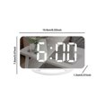 thumbnail image 2 of Reloj despertador digital de 7" con pantalla LED, espejo, función táctil, repetición de alarma, doble puerto USB de carga, módulo de escritorio/pared., 2 of 5