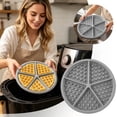 thumbnail image 2 of Food Grade Silicone Waffle Mold 6.9 Inch Non Stick Baking Tray Reusable Bakeware for Cookie Chocolate Cake Air Fryer Oven Grey, 2 of 8