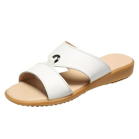 

PEASKJP Platform Sandals Comfortable Open Toe Strappy Sandals for Women Sandals for Women Cute Sandals Summer Sandals for Women (White 6.5)