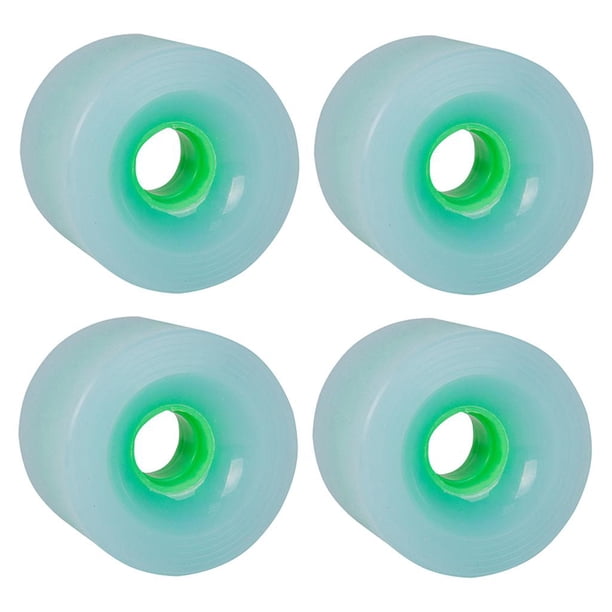 Paquete de 4 ruedas de patineta, 7cm PU patín de carretera rueda de larga ruedas de resistencia rodillo de mantenimiento de patineta Verde