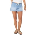 thumbnail image 5 of Celebrity Pink Women's and Women's Plus Tie Waist Soft Denim Pull On Shorts, Sizes XS-XXXL, 5 of 5