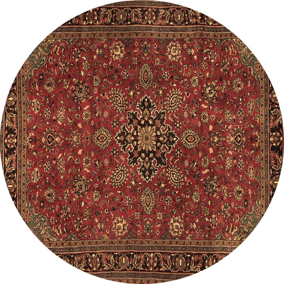 Ahgly Company Indoor Round Persian Brown Traditional Area Rugs, 4' Round