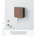 thumbnail image 3 of Yamazaki Home Rin Square Magnetic Key Cabinet - Wood Accented Keychain Organizer - Steel + Wood, 3 of 7