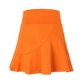 thumbnail image 3 of SWSMCLT Women's Mini Scooter Athletic Skort High Waisted Scooter Skirt Cute Yoga Fitted Aline Summer Dance Casual Orange Small, 3 of 4